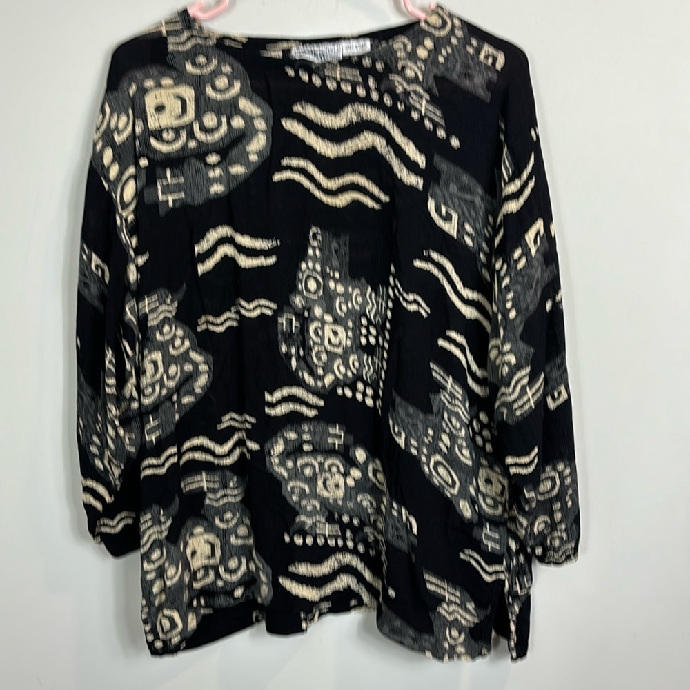 Vintage batik animal print blouse